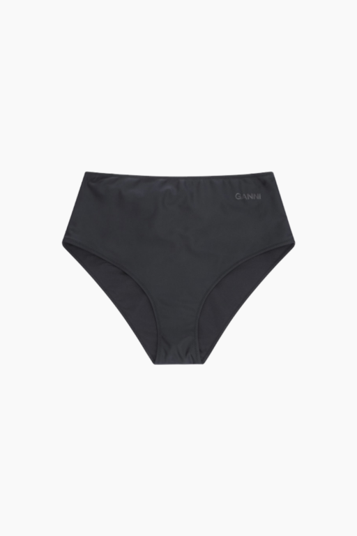 Recycled Core Solid Highrise Bikini Briefs A4046 - Black - GANNI
