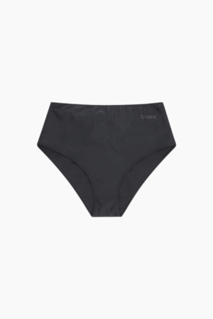 Recycled Core Solid Highrise Bikini Briefs A4046 - Black - GANNI - Sort L
