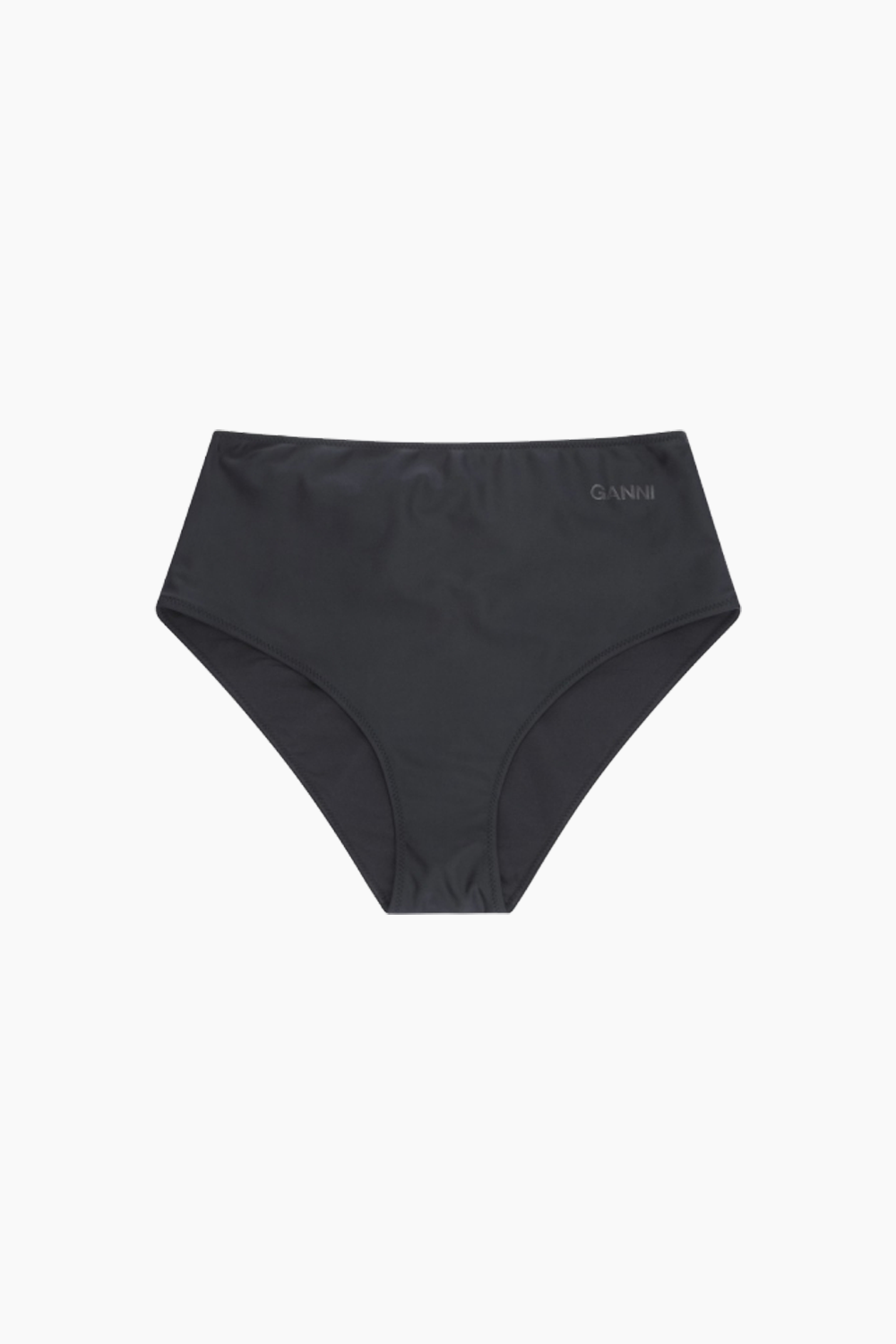 Recycled Core Solid Highrise Bikini Briefs A4046 - Black - GANNI - Sort L