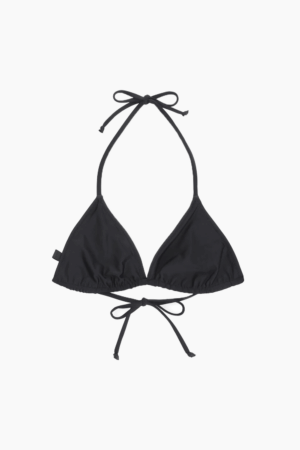 Recycled Core Solid String Bikini Top A4043 - Black - GANNI - Sort L