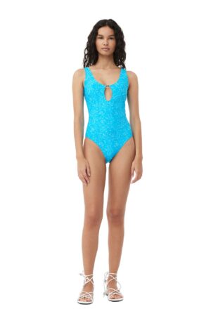 Recycled Printed Uneck Swimsuit