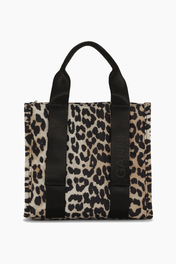 Recycled Tech Small Tote Print A4955 - Leopard - GANNI - Leopard One Size