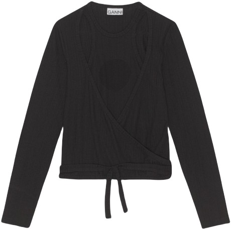 Rib Jersey Wrap Blouse