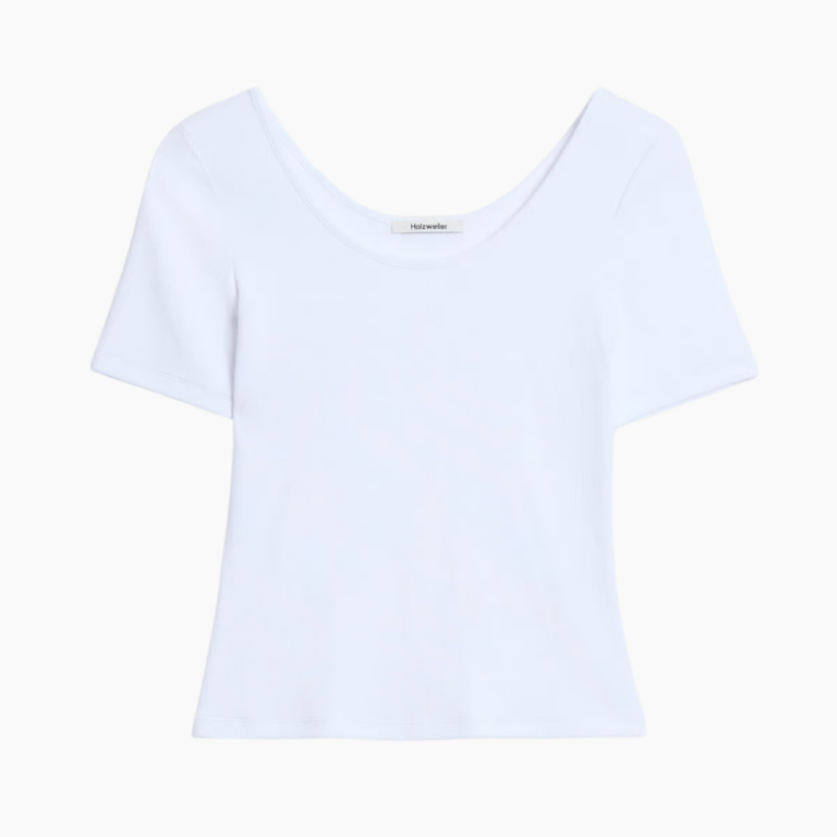 Holzweiler Rib Open Neck Tee Hvid M