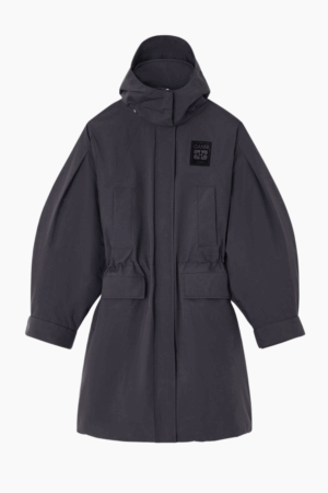 Ripstop Tri-Layer Parka Coat W1012 - Phantom - GANNI - Grå M