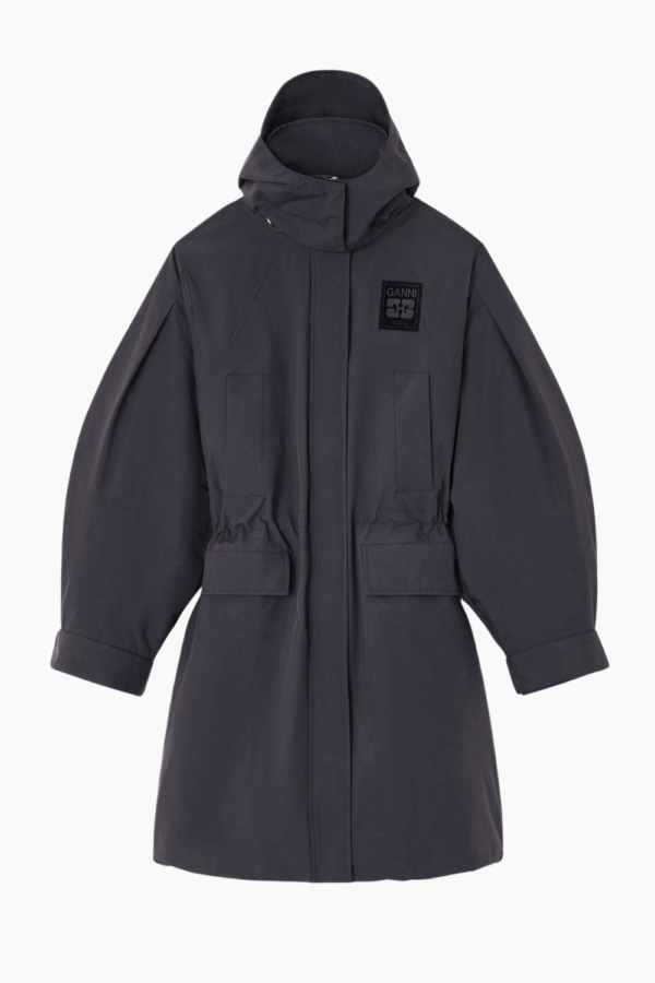Ripstop Tri-Layer Parka Coat W1012 - Phantom - GANNI - Grå XS
