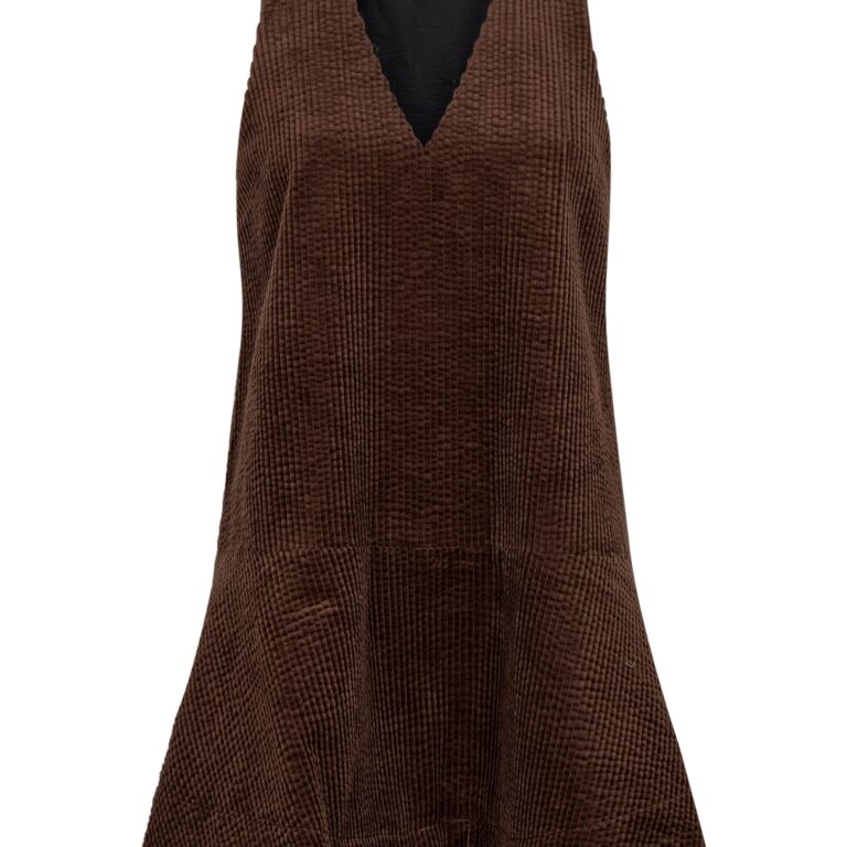 Seersucker Corduroy Vneck Mini Dre