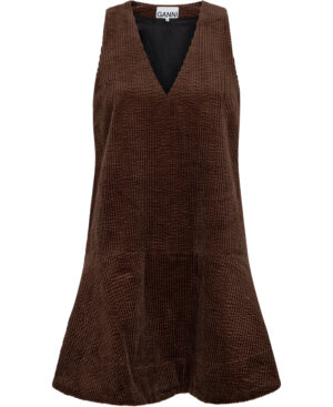 Seersucker Corduroy Vneck Mini Dre