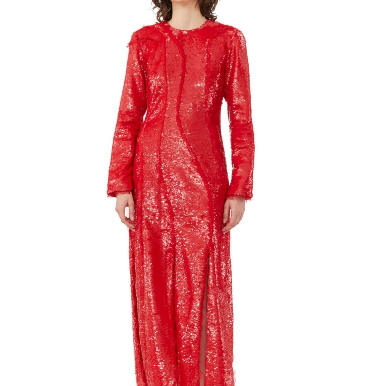 Sequins Cutline Maxi Dress