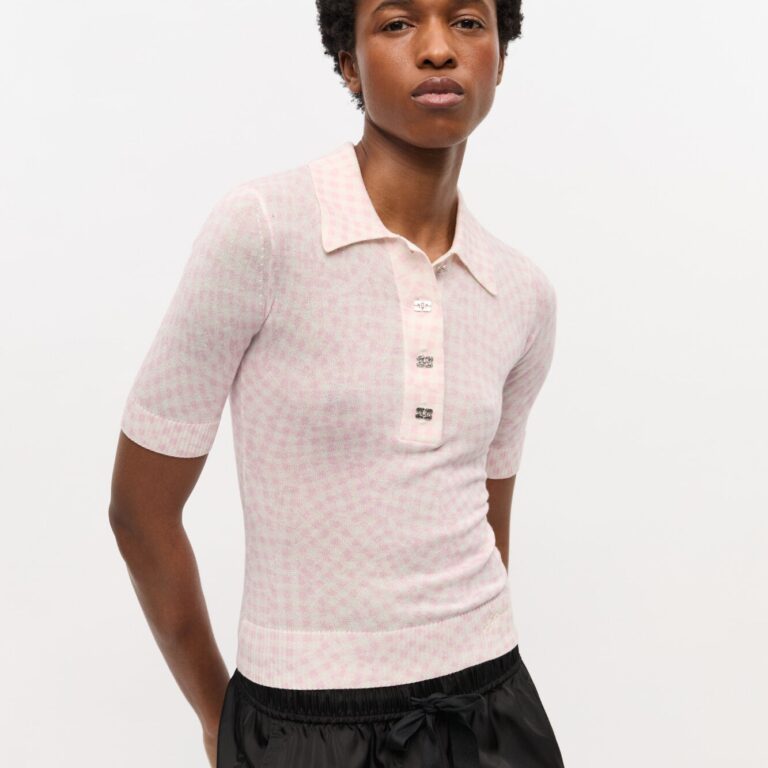 Sheer Cotton Printed Polo