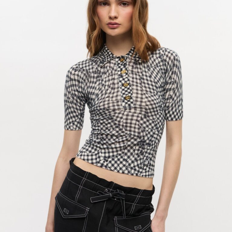 Sheer Cotton Printed Polo