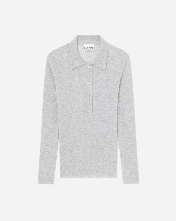 Sheer Wool Ribbed Polo