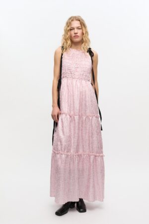 Shibori Pleat Maxi Smock Slip Dress