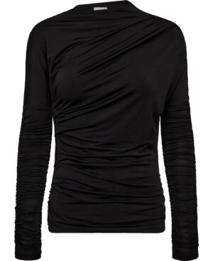 Shiny Jersey Ruched Top