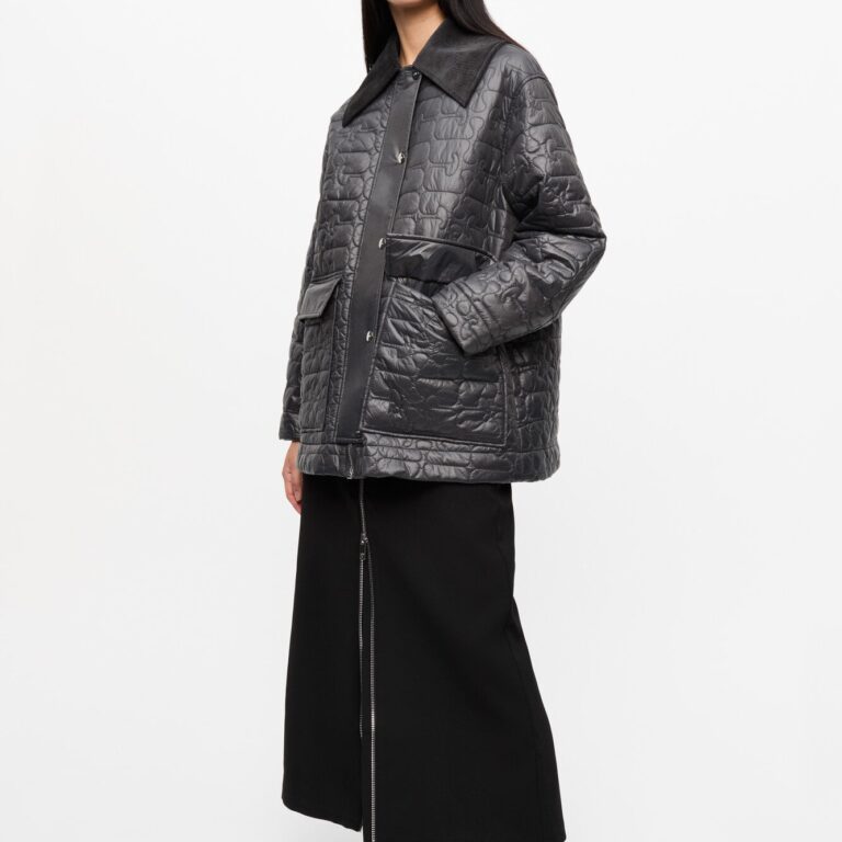 Shiny Quilt Midi Jacket