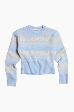 Ski Cropped Crew - Light Blue - Holzweiler - Mønstret S