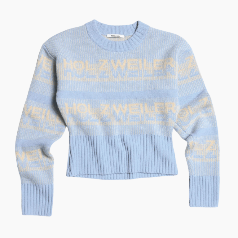 Ski Cropped Crew - Light Blue - Holzweiler - Mønstret S