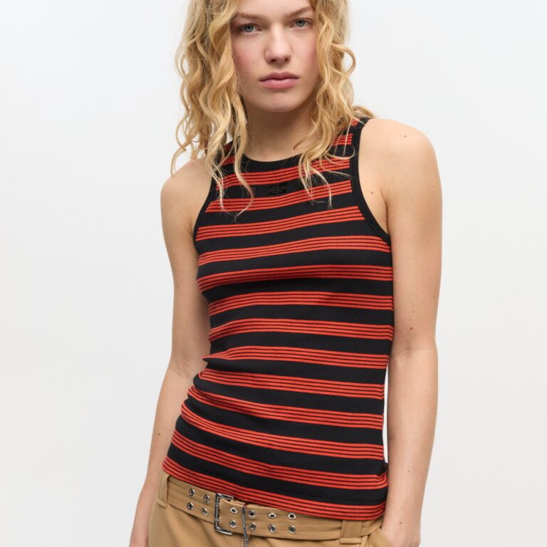 Soft Cotton Rib Striped Tank Top