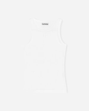 Soft Cotton Rib Tank Top - Bright White