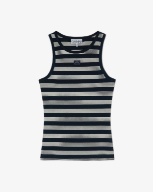 Soft Cotton Rib Tank Top - Sky Captain
