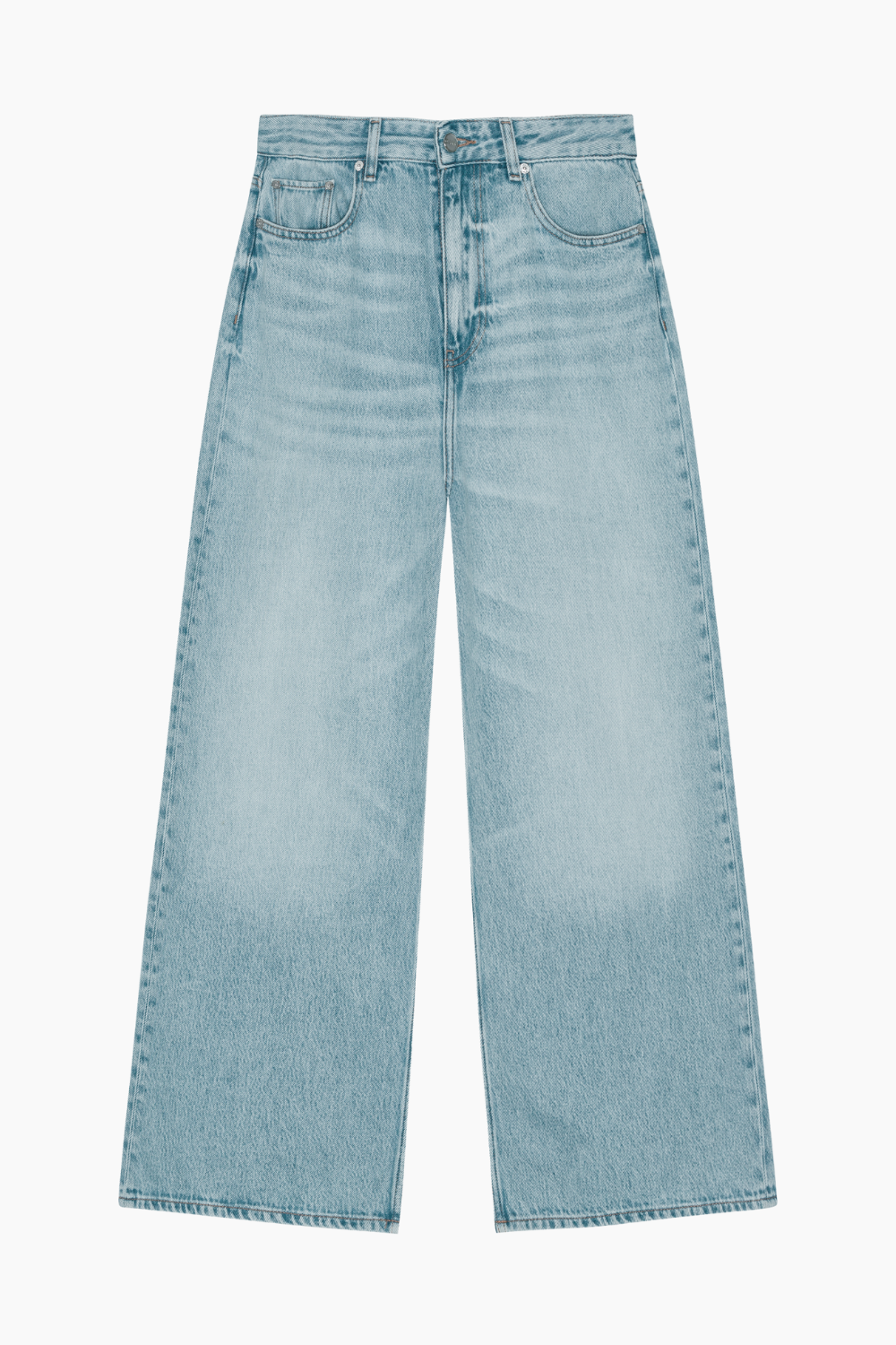 Soft Rigid Denim Baggy Jeans J1743 - Light Blue Stone - GANNI - Blå 30