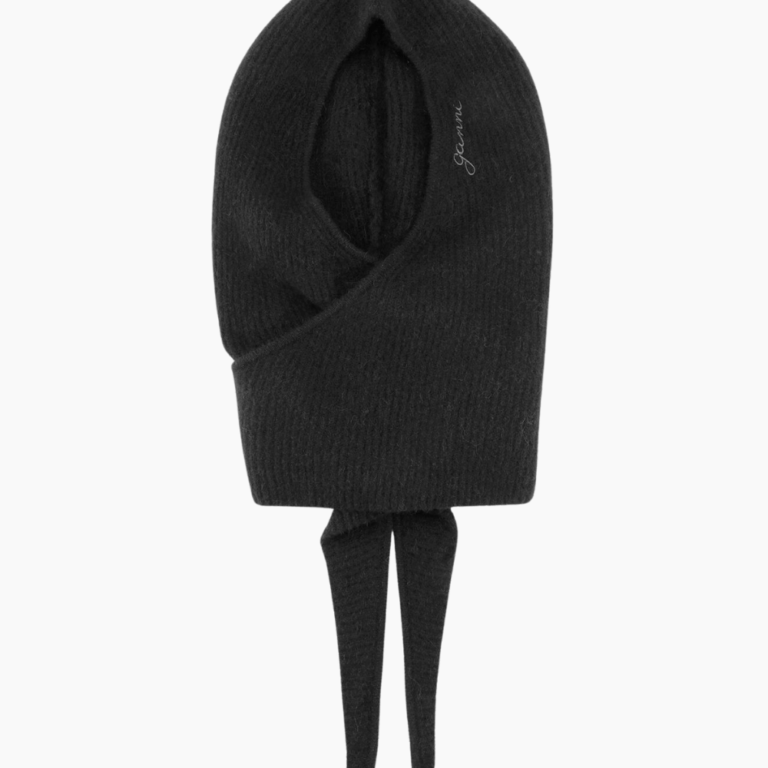 Soft Wool Balaclava A6223 - Black - GANNI - Sort One Size