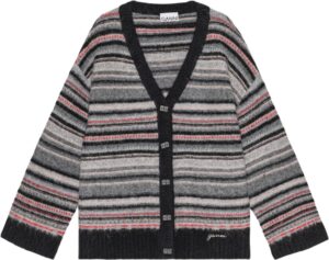 Soft Wool Stripe Boxy Cardigan