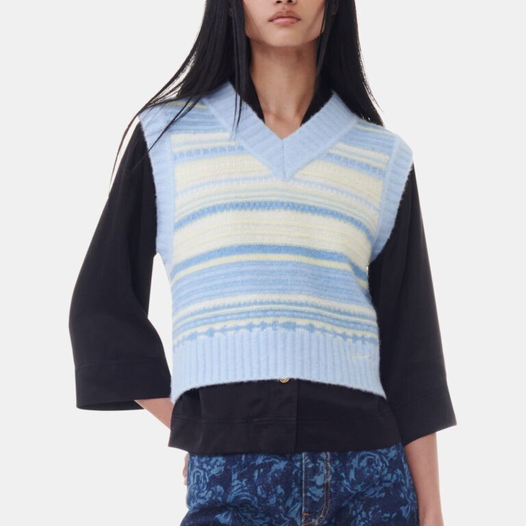 Soft Wool Stripe Vest