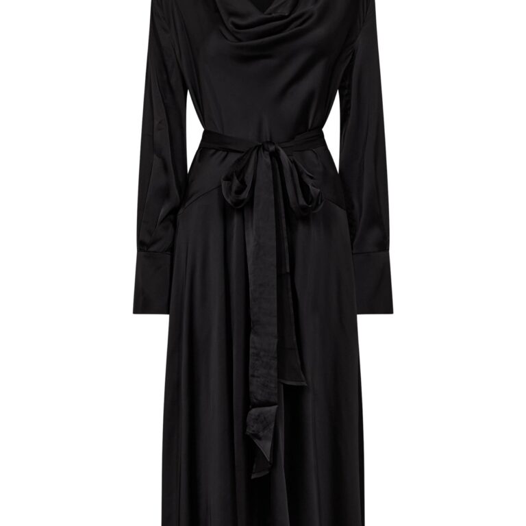 Solid Stretch Satin Cowl Scarf Midi