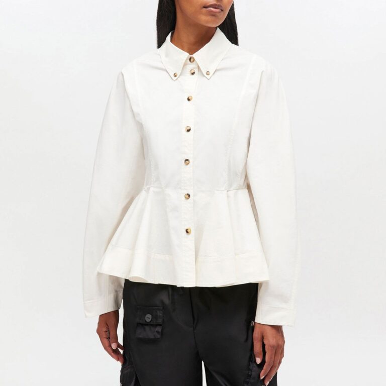 Stretch Cotton Peplum Shirt