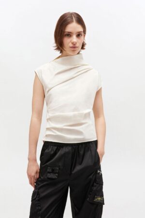 Stretch Cotton Ruched Top