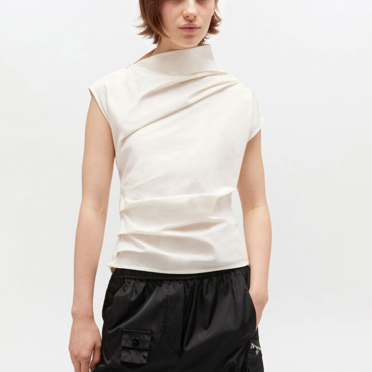Stretch Cotton Ruched Top
