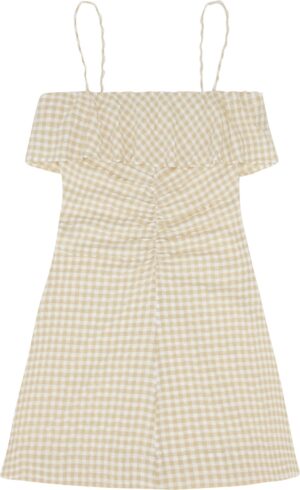 Stretch Seersucker Strap Mini Dress