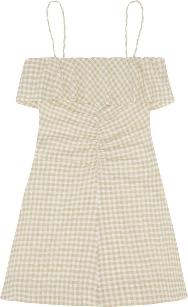 Stretch Seersucker Strap Mini Dress