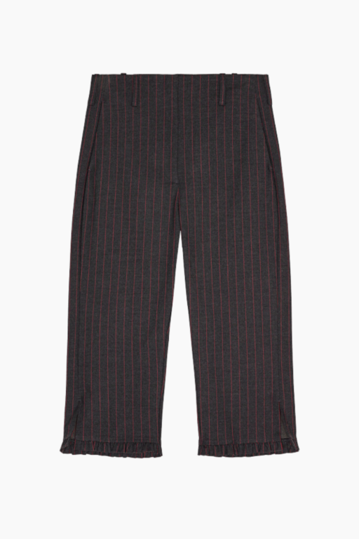 Stretch Stripe Tailoring Capri Pants W0672 - Phantom - GANNI