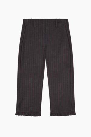 Stretch Stripe Tailoring Capri Pants W0672 - Phantom - GANNI - Stribet XS