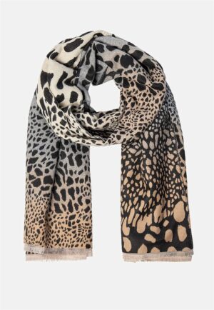 Strikket tørklæde med frynset kant