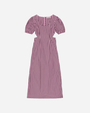 Stripe Cotton Cutout Dress - Bonbon