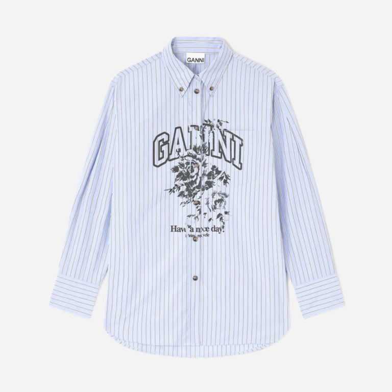 Stripe Cotton Oversized Shirt - Lavender Lustre