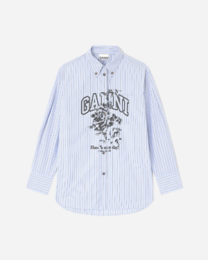 Stripe Cotton Oversized Shirt - Lavender Lustre