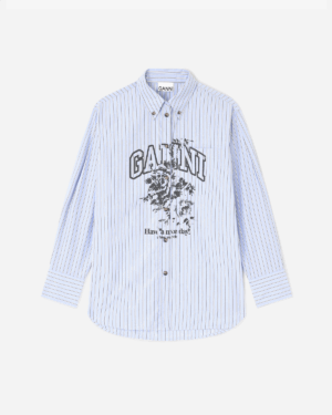 Stripe Cotton Oversized Shirt - Lavender Lustre