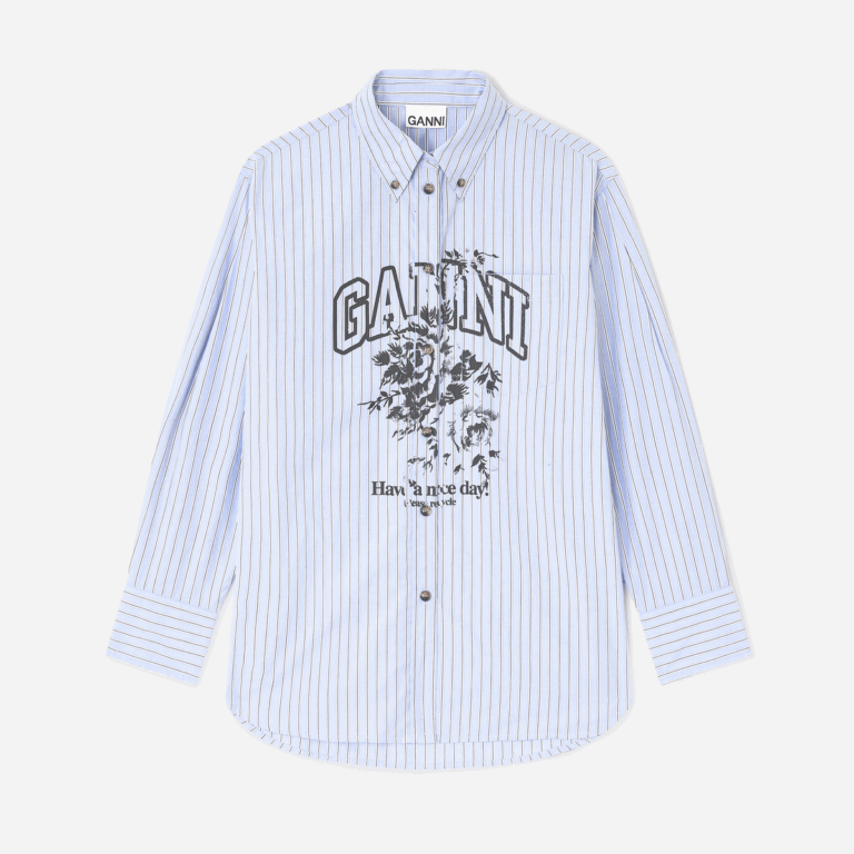 Stripe Cotton Oversized Shirt - Lavender Lustre