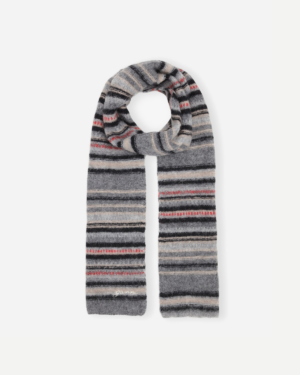 Striped Soft Wool Scarf - Phantom