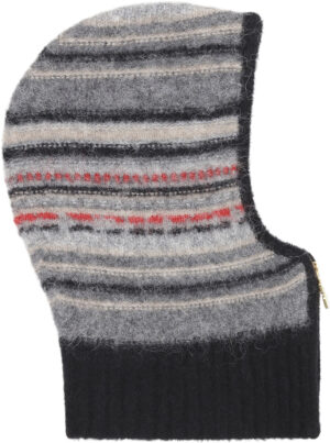 Striped Soft Wool Zip Balaclava