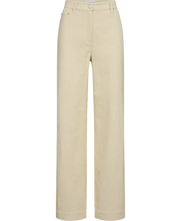 Striped Twill Wide Pants