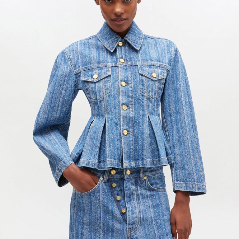 Structured Denim Fitted Jacket