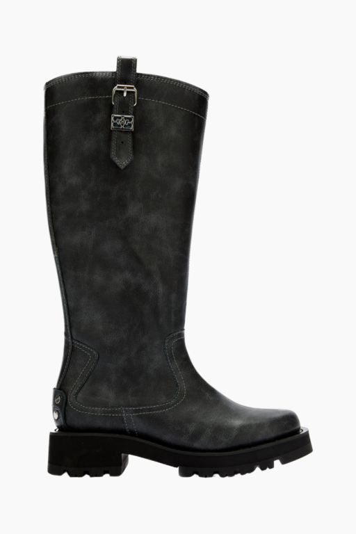 Studs High Boot Vintage S3166 - Ebony - GANNI