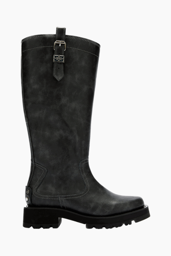 Studs High Boot Vintage S3166 - Ebony - GANNI - Grå 37