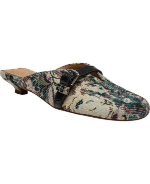 Sue Kitten Heel Mule Tapestry