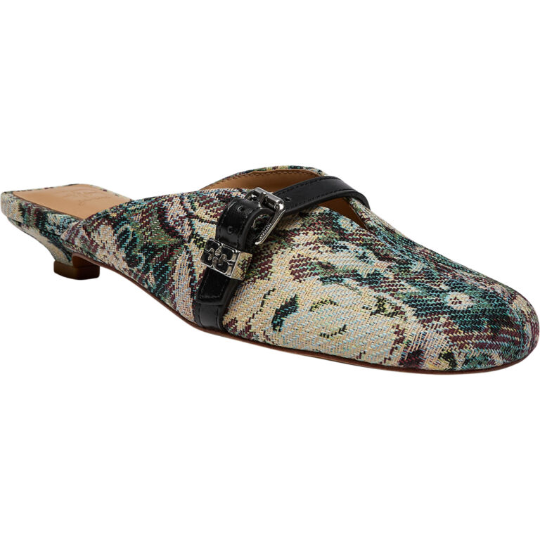 Sue Kitten Heel Mule Tapestry